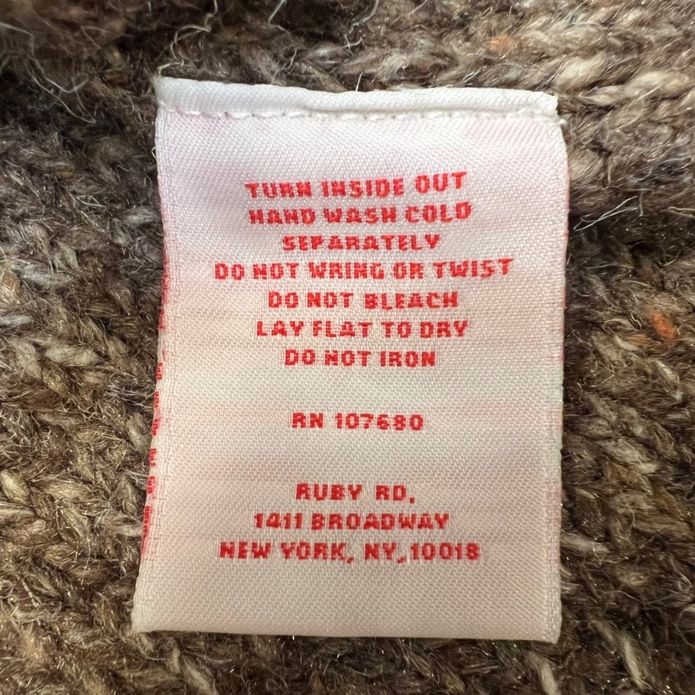 Ruby Rd. Brown Speckled‎ Button Front Flower Appl… - image 11